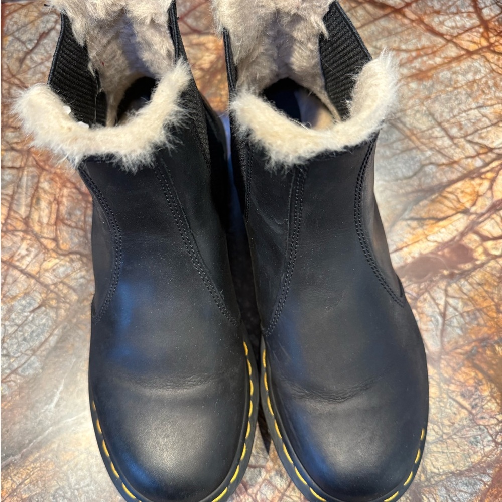 Dr. Martens Black Winter Boots with Fur Lining